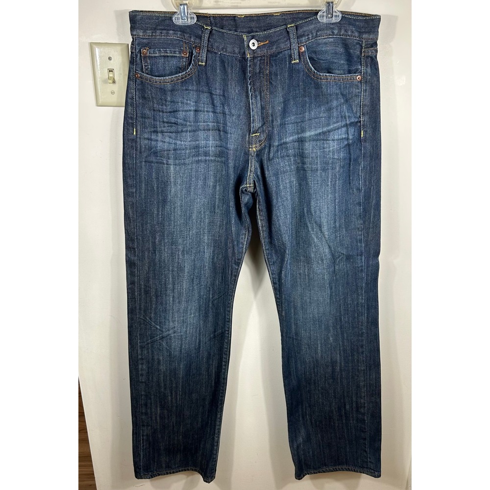 Lucky Brand Jeans Men 34 Dark Wash Vintage Straight Ringspun Cotton Denim Casual
